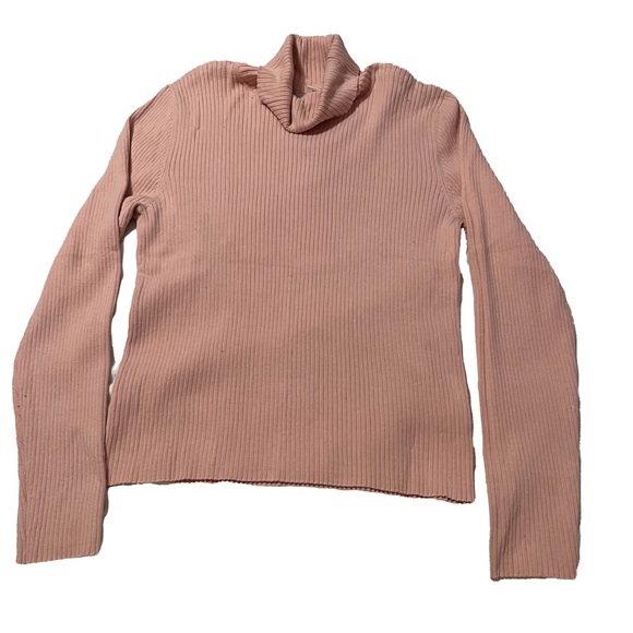 Linea Donna Sweaters - Pink Ribbed Long Sleeve Sweater Top XL